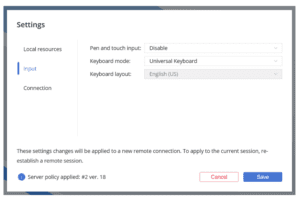 input settings