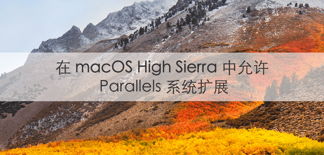 在 macOS High Sierra 中允许 Parallels 系统扩展