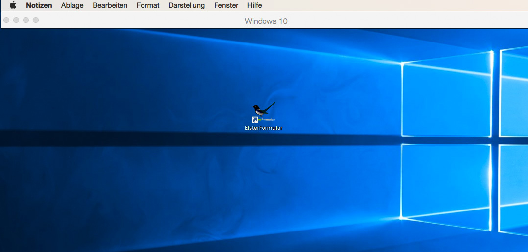 Elster Formular für Mac mit Parallels Desktop