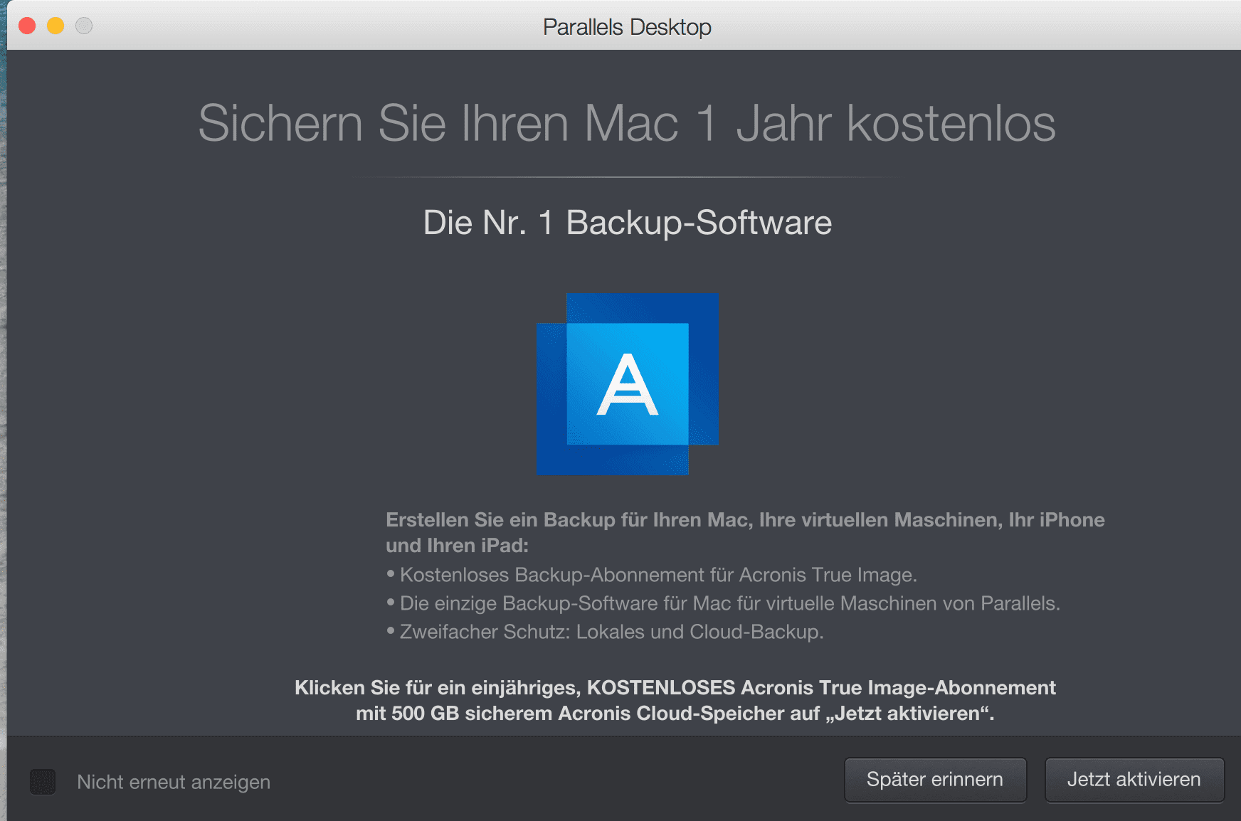 acronis true image 2016 parallels