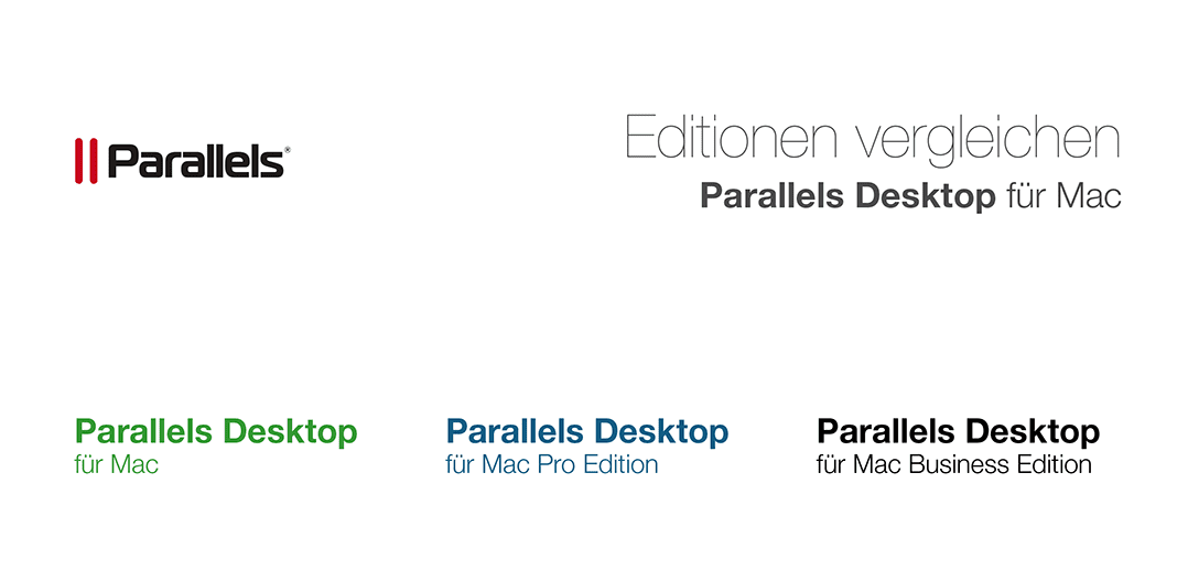 Editionen vergleichen Parallels Desktop für Mac