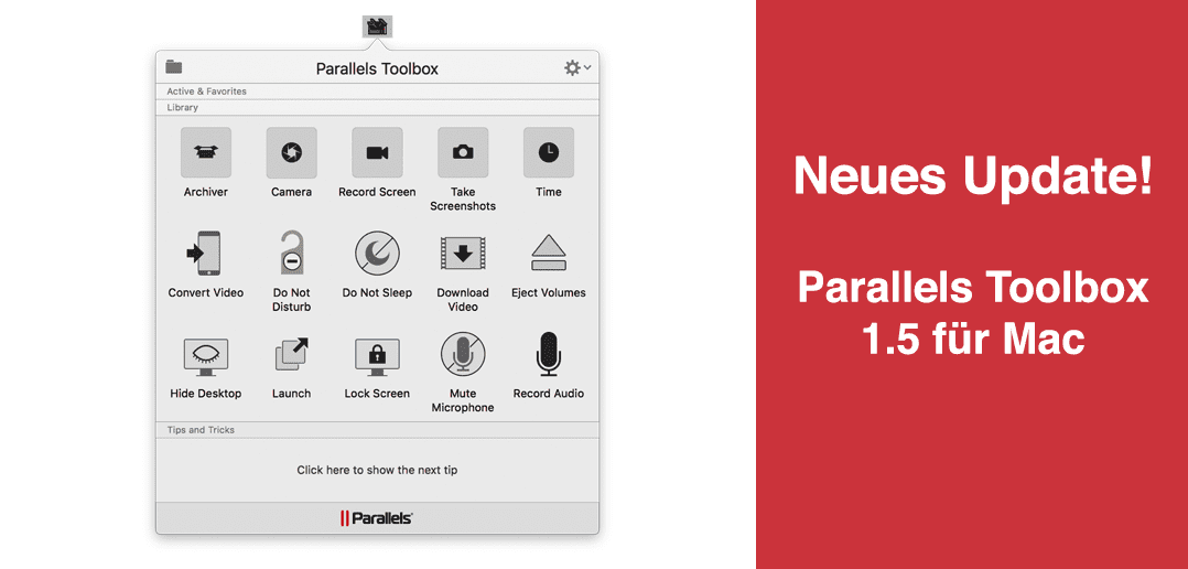 Was ist neu in Parallels Toolbox 1.5 für Mac?