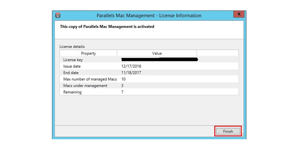 Parallels Mac Management Lizenz aktivieren