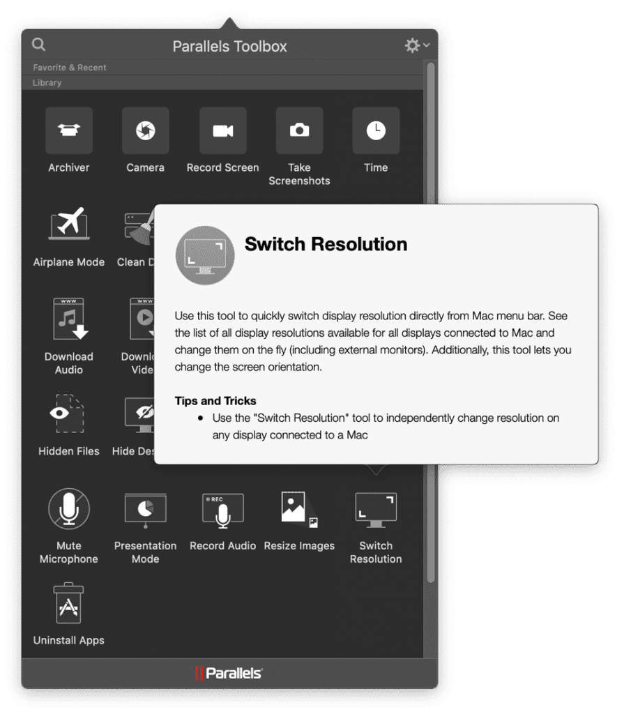 Parallels Toolbox