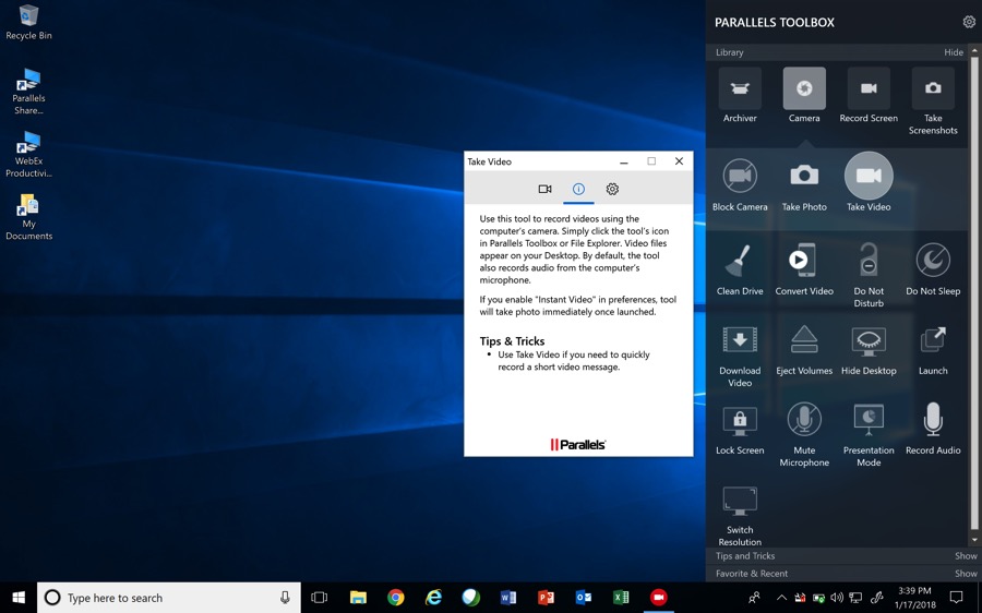 parallels for mac free space for windows
