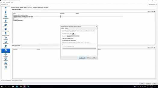 Parallels RAS Enhanced Automation and Notifications Panels