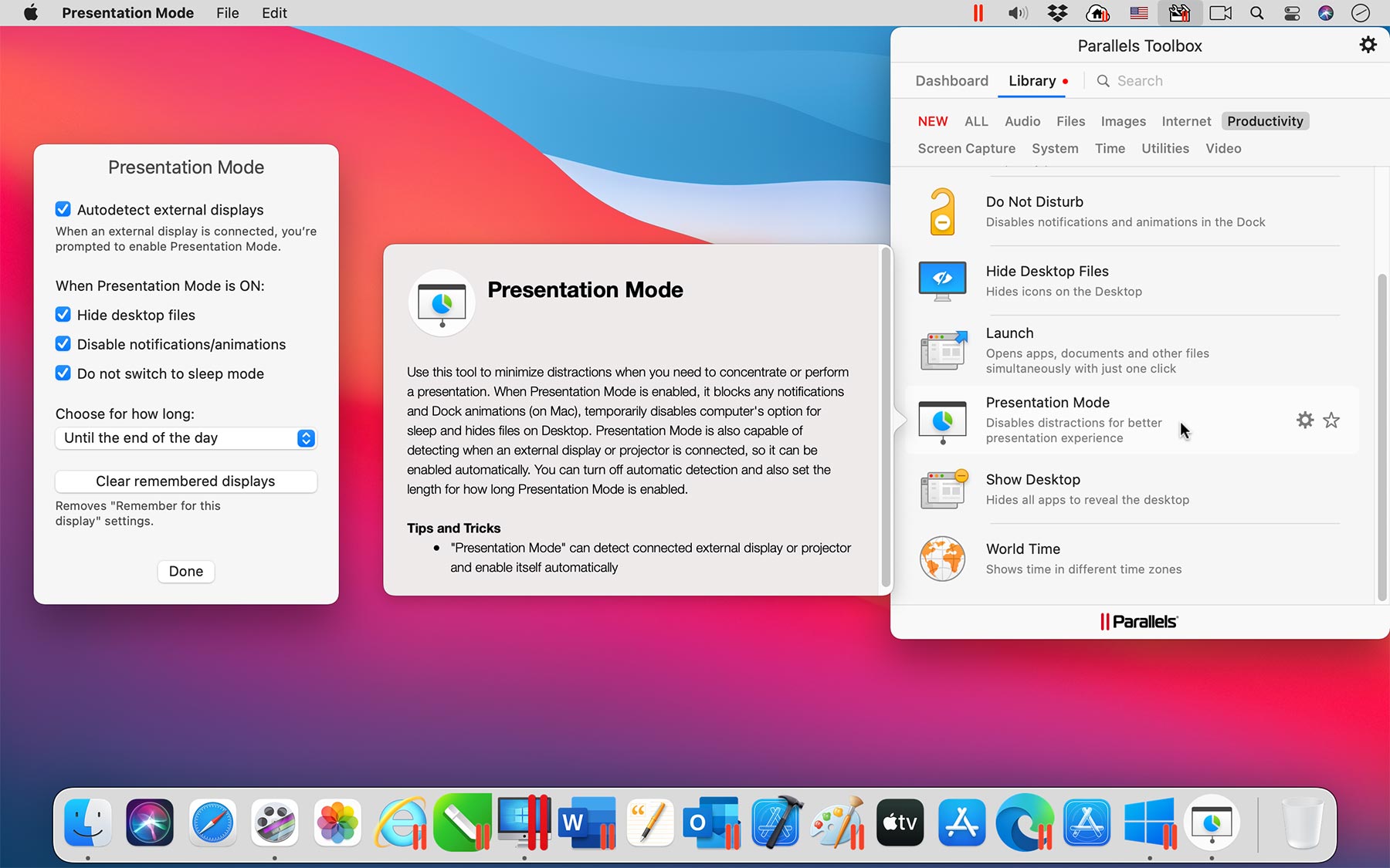Parallels Toolbox for Mac 和 Parallels Toolbox for Windows：適用於 Mac 及