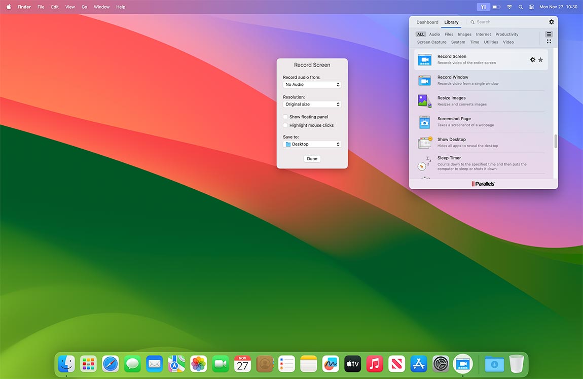 Record Screen screen