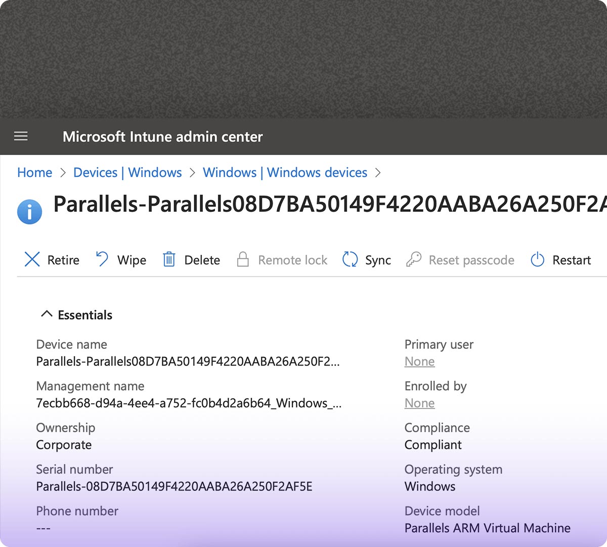 Microsoft Intune support