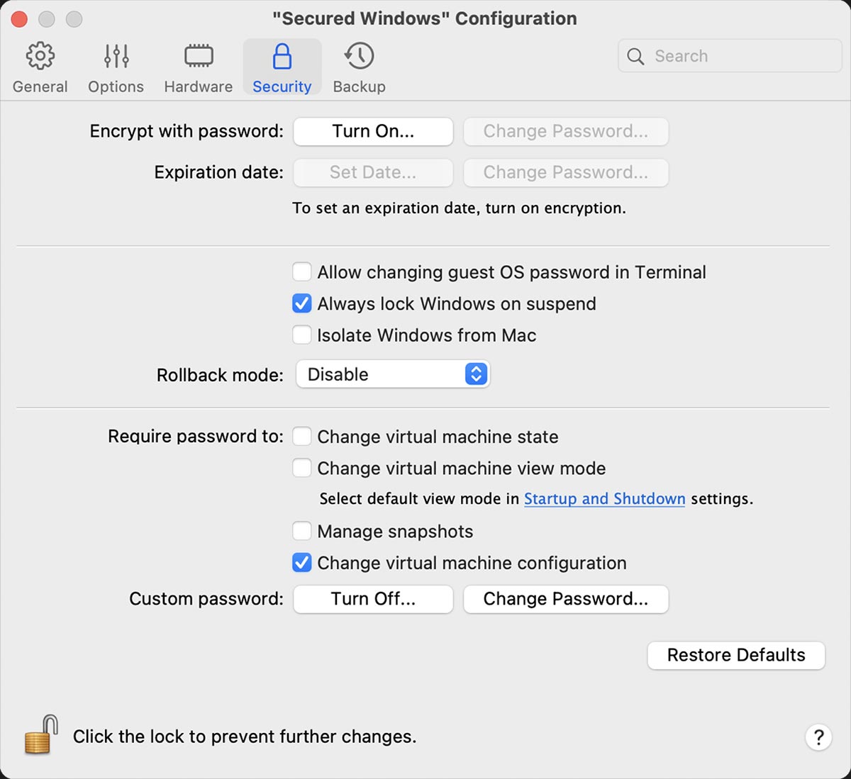 Secure virtual machines