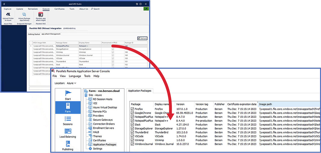 Combining appCURE Studio and Parallels RAS